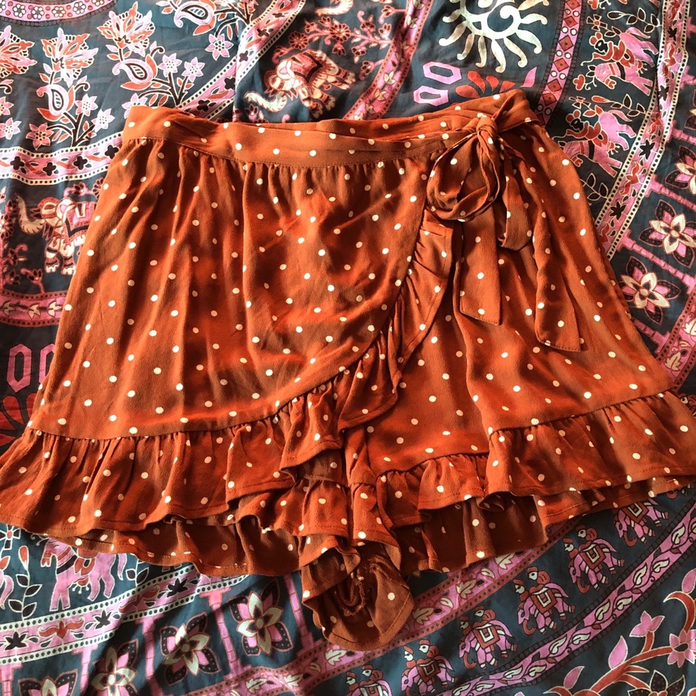 American Eagle Polka-Dot Wrap Skort